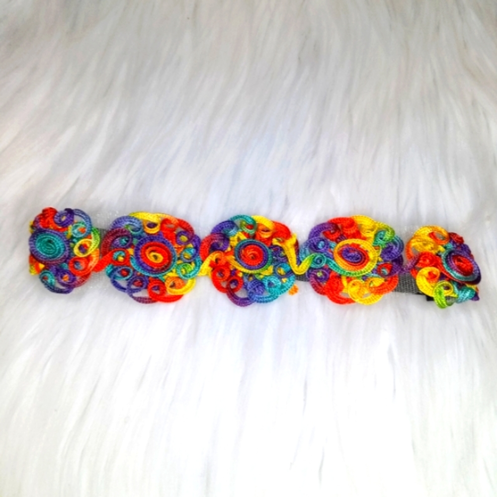 Rainbow Swirl Elastic Headband